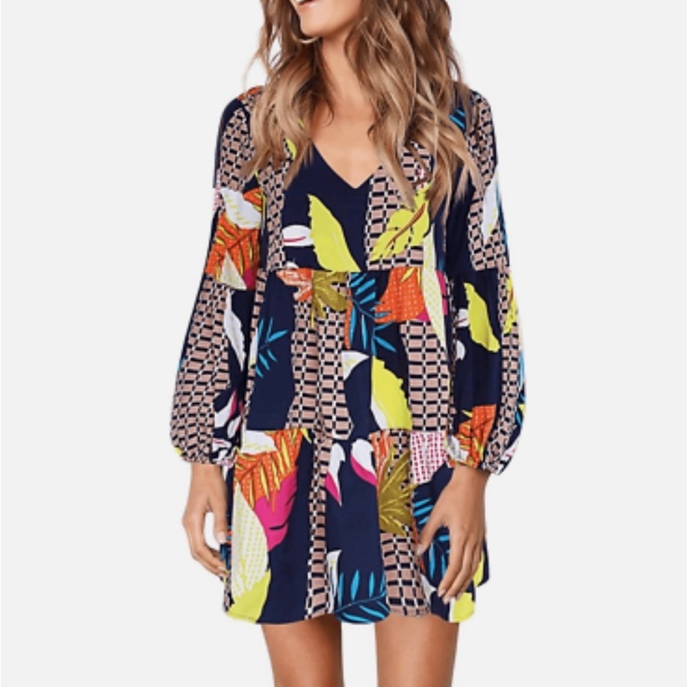 👗Host Pick👗 Colorful Patchwork Long Sleeve Dress - Picture 2 of 5